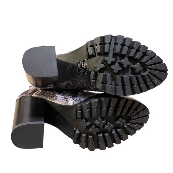 AllSaints Ana Snake Skin Embossed Lug Sole Platform Boot Size 38/ US 7 NWOB - Picture 15 of 16